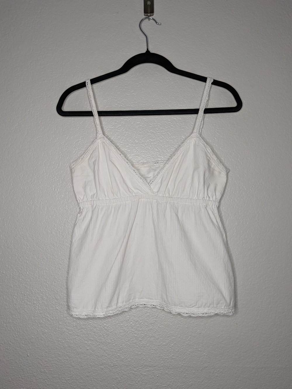 Brandy Melville White Lace Trim Striped Babydoll Dainty Coquette Cami Tank Top S